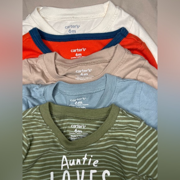 8 PC 6M Carter’s Long Sleeve Assorted Onesies - Picture 7 of 8